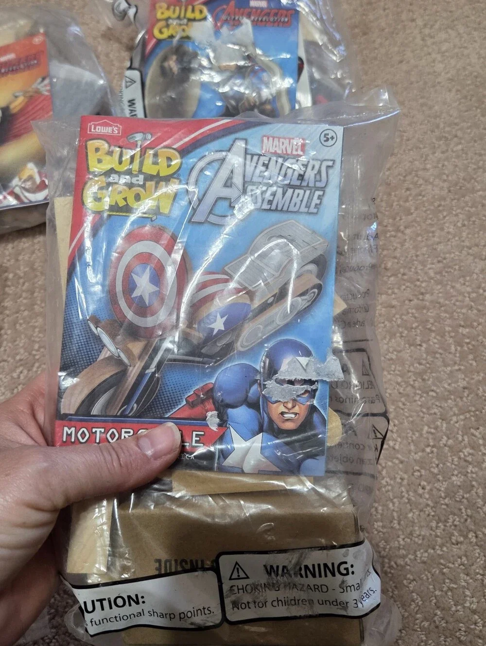 Build And Grow Lowes Avengers Marvel New Lot Of 4 Kits Craft Captain America